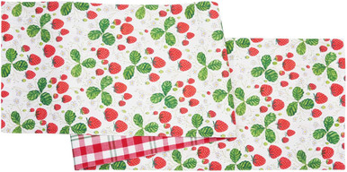C&F Home Table Runner, Strawberry Patch & Plaid Red (C842663493)