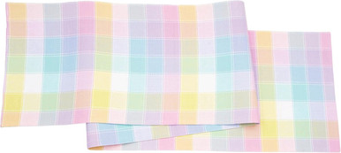 C&F Home Table Runner, Hana Color Block Plaid Pink (C842663508)