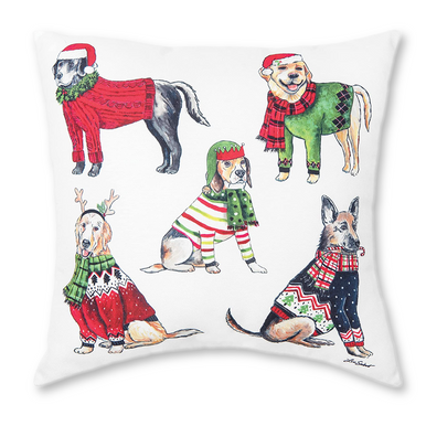 C&F Home Throw Pillow, Dog Christmas - 18x18" (C851452556D)