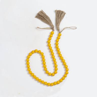 Ganz Autumn Beaded Garland with Tassel, Yellow (CA178794A)