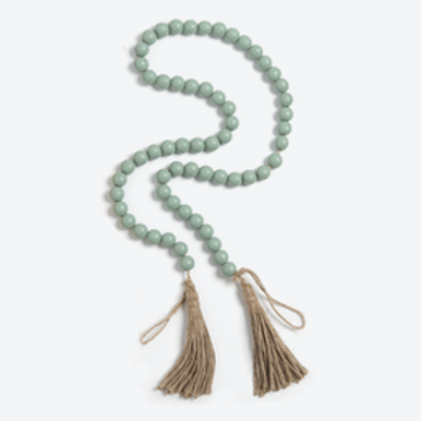 Ganz Autumn Beaded Garland with Tassel, Slate Blue (CA178794B)
