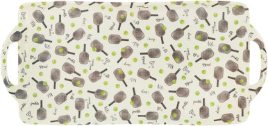 Boston International Large Melamine Serving Tray with Handles, Pickleball (CRH25325)