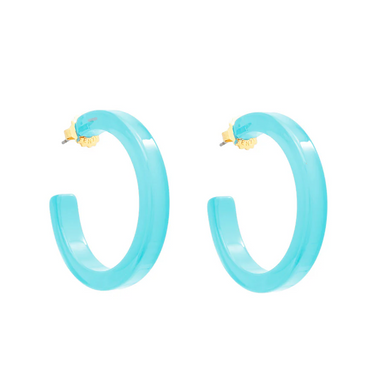 Zenzii Earrings, Open Hoop - Baby Blue (E2656BBLU)