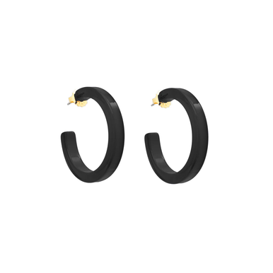 Zenzii Earrings, Open Hoop - Black (E2656BLK)