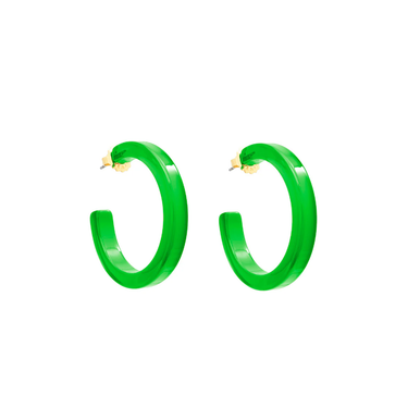 Zenzii Earrings, Open Hoop - Green (E2656GRN)