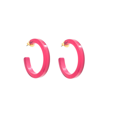 Zenzii Earrings, Open Hoop - Neon Pink (E2656NPNK)