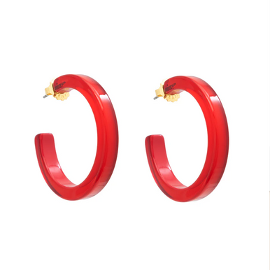 Zenzii Earrings, Open Hoop - Red (E2656RD)