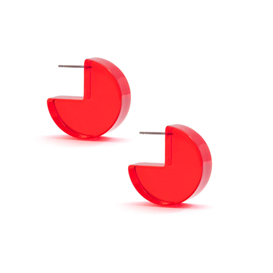 Zenzii Earrings, Pac-Man Huggie - Red (E2694RED)