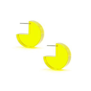 Zenzii Earrings, Pac-Man Huggie - Yellow (E2694YEL)