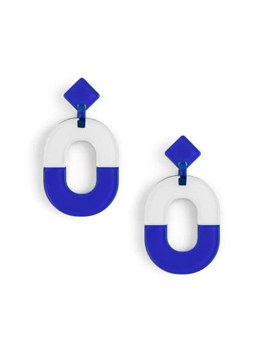 Zenzii Earrings, Game Day - Cobalt/White (E3205CWC)