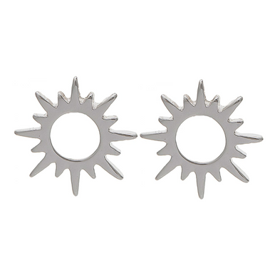 Rain Stud Earrings, Sunburst - Silver (E3359S)