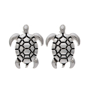 Rain Stud Earrings, Tiny Turtle - Silver (E3635S)
