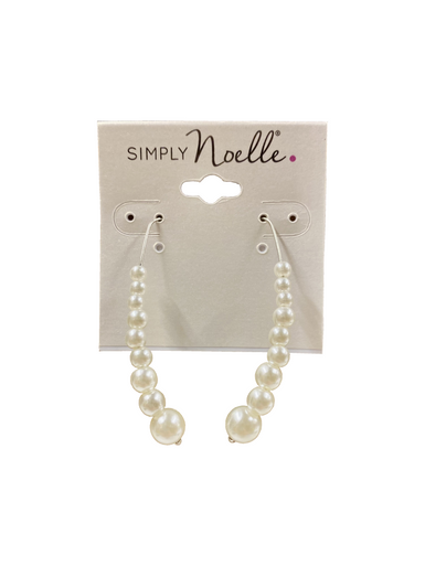 Ganz Earring, White Orb With Silver Ear Wire