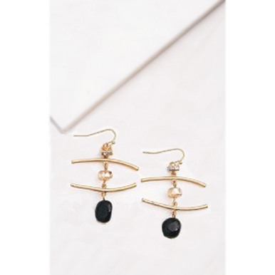 Ganz Abstract Earrings, Black
