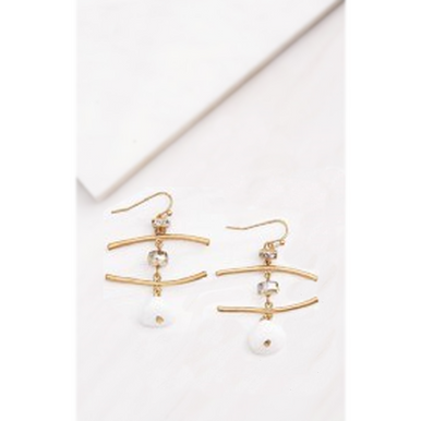 Ganz Abstract Earrings, White