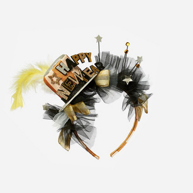 One Hundred 80 Degrees New Years Headband, with Hat (EM2713A)