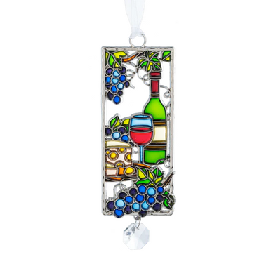 Ganz Life is Beautiful Suncatcher Ornament, Wine and Grapes (ER73741E)
