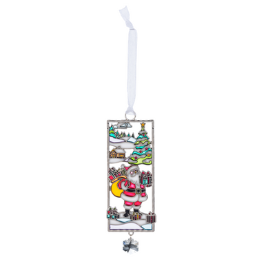 Ganz Holiday Scene Suncatcher Ornament, Santa with Gifts (EX29747A)