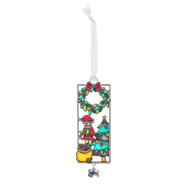 Ganz Holiday Scene Suncatcher Ornament, Elf and Tree (EX29747I)