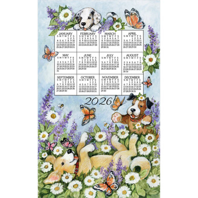 Kay Dee Towel Calendar, Playful Puppies - 2026 (F3567)