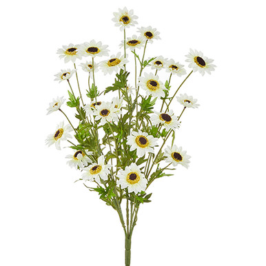 Raz Imports Black Eyed Susan Spray, White - 25" (F3702109)