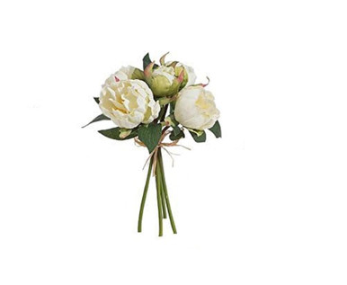 Raz Imports, 10.5" Real Touch Peony Bundle - White (F3702116A)