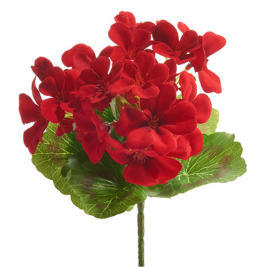 Raz Imports Red Geranium Pick, 9" (F4402172)