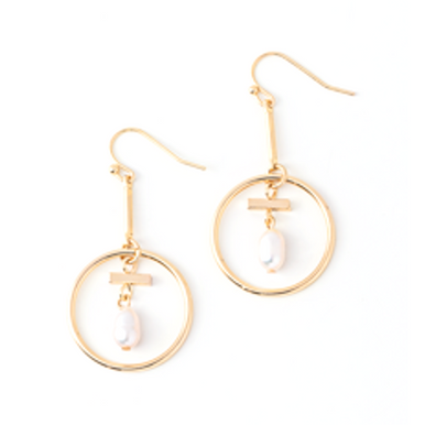 Ganz Pearl Earrings, Gold (FEAR112-GOLD)
