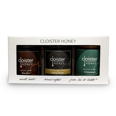 Cloister Honey Trio - Bourbon, Salted Honey, & Whipped Cinnamon - 3oz.