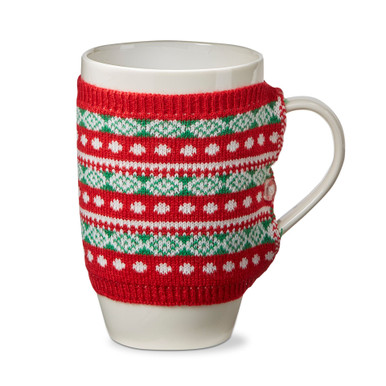 TAG Fair Isle Knit Sweater Mug - Red (G15502)