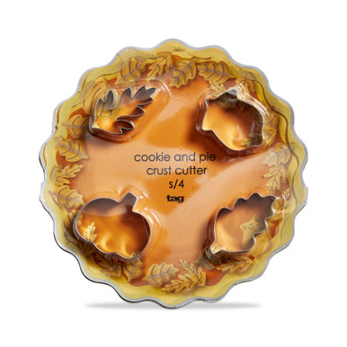 TAG Fall Cookie and Pie Crust Cutter Set, Multiple Shapes - Set of 4 (G18516)