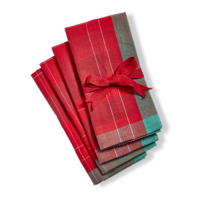 TAG Napkins, Joyous Plaid- Set of 4 (G18722)