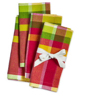 TAG Napkins, Lemoncello Plaid - Set of 4 (G19903)