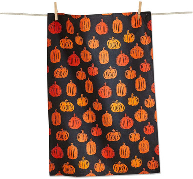 TAG Dishtowel, Pumpkin Print Black (G20354)