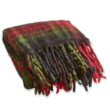 TAG Throw, Wooly Plaid with Fringe (G20361)