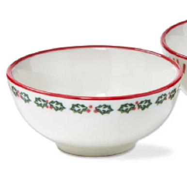 TAG Dip Bowl, Tis The Season - Holly Rim (G20539A)