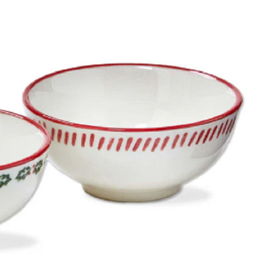 TAG Dip Bowl, Tis The Season - Red Stripes Rim (G20539B)