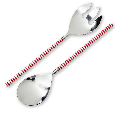 TAG Serving Utensils, Red & White Stripe - Set of 2 (G20629)