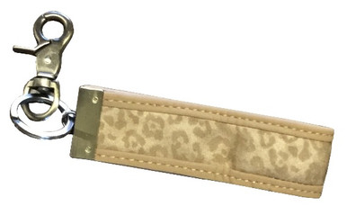 Ganz Luxe Leopard Key Clip, Tan
