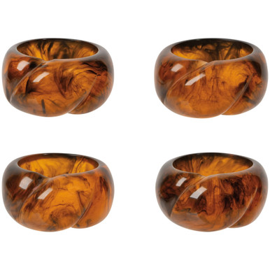 Now Designs Napkin Ring, Tortoise - Set of 4 (HNP3927D)