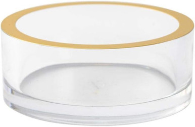 Caspari Acrylic Wine Bottle Coaster, Clear with Gold Rim (HWC600)