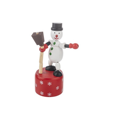 Ganz Wooden Push-Up Puppet, Snowman (HX11823B)