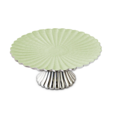 One Hundred 80 Degrees Aluminum & Enamel Cake Stand, Green (IN0645)