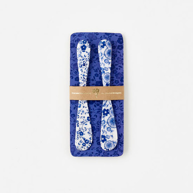 One Hundred 80 Degrees Spreader Set, Blue & White Floral (IN0315)