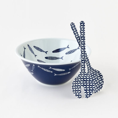 One Hundred 80 Degrees Salad Bowl, Fish - 14" (ME0693)