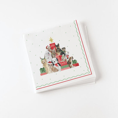 One Hundred 80 Degrees Luncheon Napkins, Santa Paws - 2 Packs (YR0054)
