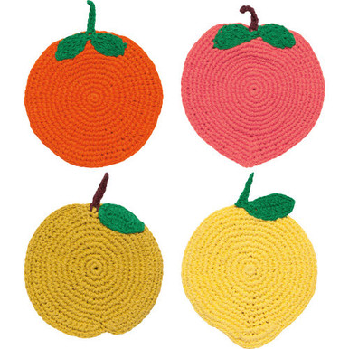 Now Designs Fruit Crochet Coasters, Set of 4 Assorted (JCO3125D)