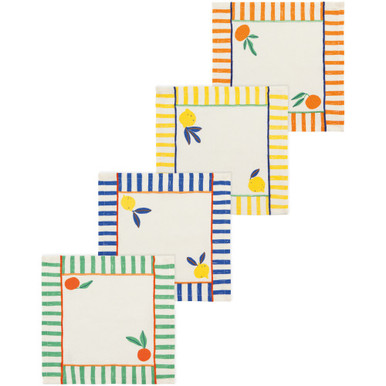 Now Designs Cocktail Napkins, Citrus Burst - Set of 4 Assorted (JNP3138D)