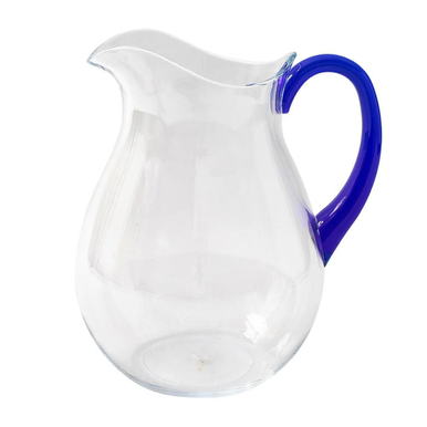 Caspari Acrylic Pitcher, Clear with Blue (JUG001)