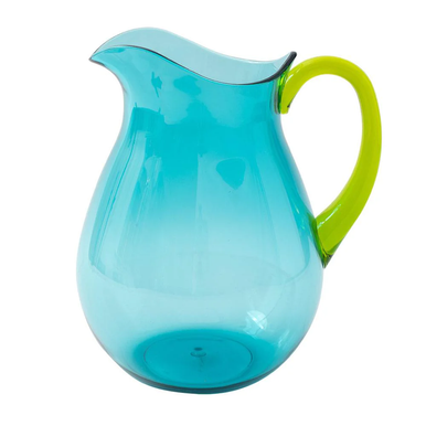 Caspari Acrylic Pitcher, Turquoise with Green (JUG003)
